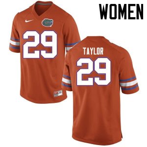 Women's Florida Gators #29 Jeawon Taylor NCAA Nike Orange Authentic Stitched College Football Jersey DUE1762SO